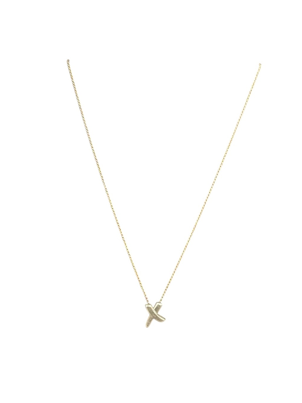 Tiffany & Co. Paloma Picasso Sterling Silver "X" Kiss Pendant Necklace 16"